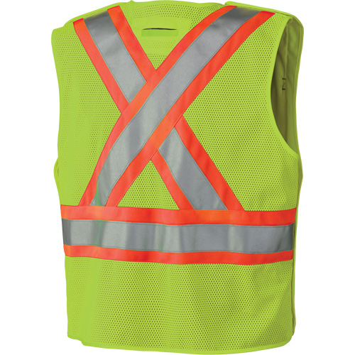6936 5-Point Tear-Away Safety Vest, High Visibility Lime-Yellow, 2X-Large, Polyester Groupe Generik