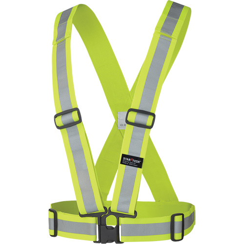 5592 Elastic Safety Harness, High Visibility Lime-Yellow, Silver Reflective Colour, One Size Groupe Generik