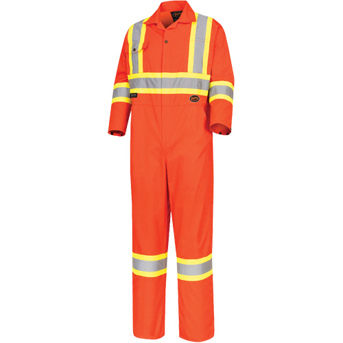 5514 High-Visibility Safety Coveralls, 36, High Visibility Orange Groupe Generik