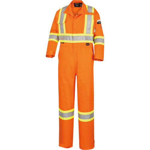 5555 High Visibility FR Rated & Arc Rated Safety Coveralls, Size 36, High Visibility Orange, 11 cal/cm² Groupe Generik