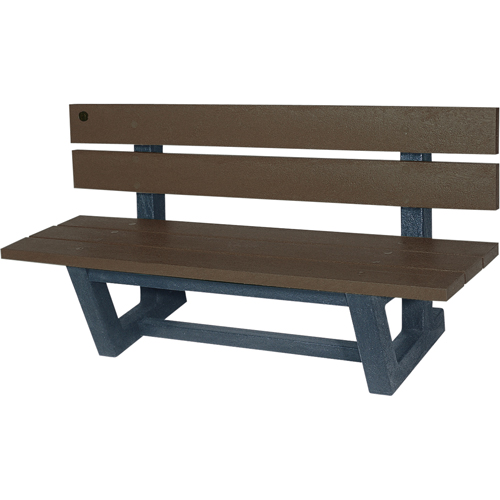 Bancs de parc d'ext&eacute;rieur, Plastique recycl&eacute;, 60" lo x 22-13/16" la x 29-13/16" h, Ombre Groupe Generik