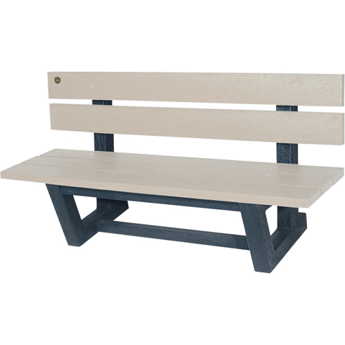 Bancs de parc d'ext&eacute;rieur, Plastique recycl&eacute;, 72" lo x 23-3/16" la x 29-13/16" h, Sable Groupe Generik