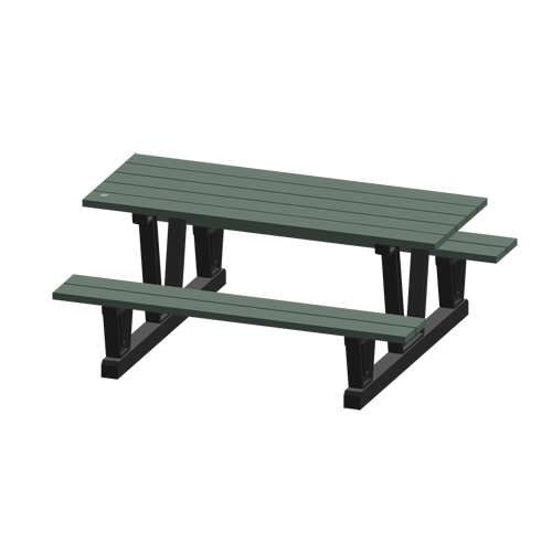 Tables de pique-nique d'ext&eacute;rieur en plastique recycl&eacute;, 72" lo x 60-5/16" la, Gris Groupe Generik