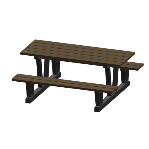 Tables de pique-nique d'ext&eacute;rieur en plastique recycl&eacute;, 72" lo x 60-5/16" la, Noyer Groupe Generik