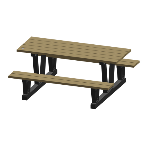 Tables de pique-nique d'ext&eacute;rieur en plastique recycl&eacute;, 72" lo x 60-5/16" la, Sable Groupe Generik