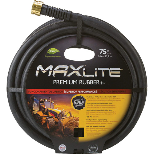 Boyaux pour usage commercial, Caoutchouc, 5/8" dia x 75' Groupe Generik