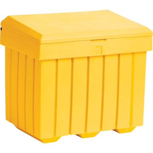 Economy Salt Sand Storage Container, 32" x 23" x 27-1/2", 10 cu. Ft., Yellow Groupe Generik