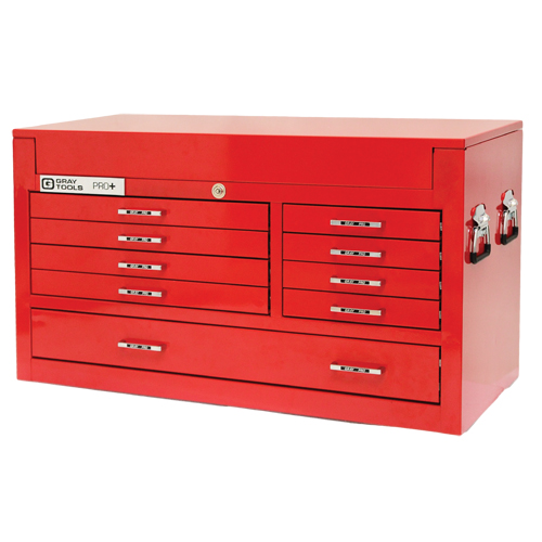 PRO+ Series Top Chest, 42" W, 9 Drawers, Red Groupe Generik