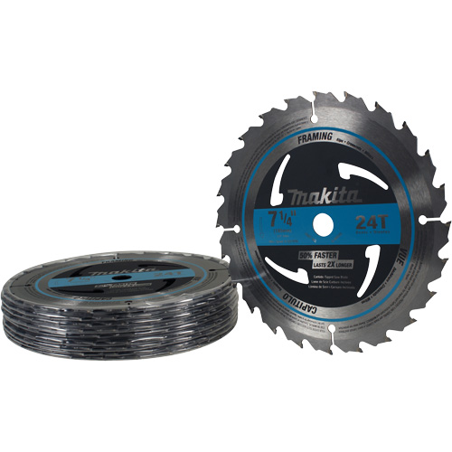 Lame de scie circulaire pour charpente &agrave; pointes au carbure, 7-1/4", 24 dents, Pour Bois Groupe Generik