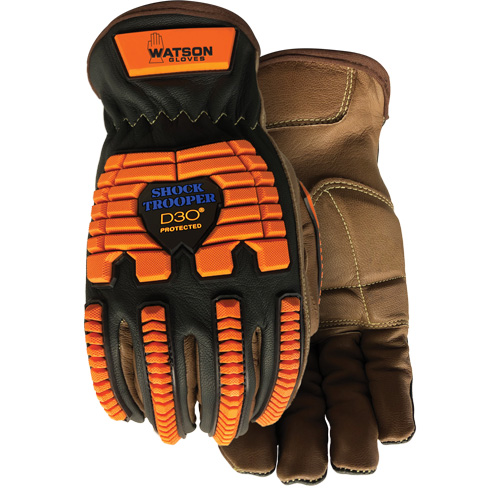 Drill Sergeant Impact Gloves, Large, Grain Leather Palm, Slip-On Cuff Groupe Generik