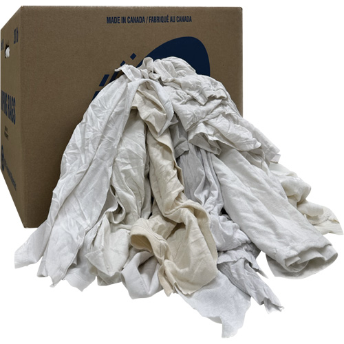 Wiper Rags Box, Ganzie, White, 20 lbs. Groupe Generik