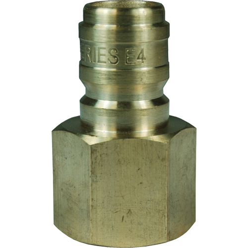 DQC E-Series Straight Through Interchange Plug, Brass, 3/4", Female NPTF, 1700 PSI Groupe Generik