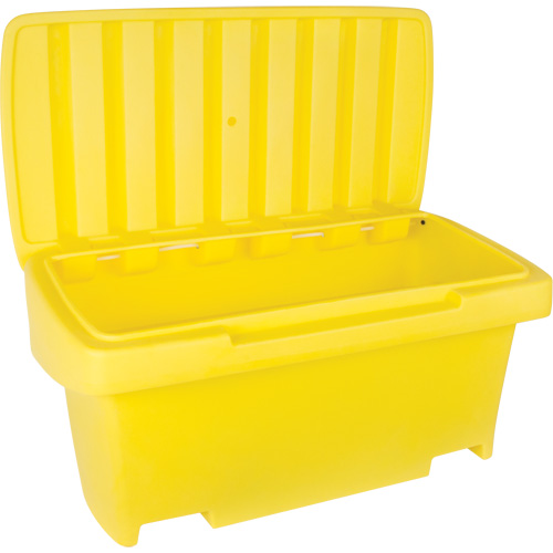 Heavy-Duty Outdoor Salt and Sand Storage Container, 24" x 48" x 24", 10 cu. Ft., Yellow Groupe Generik