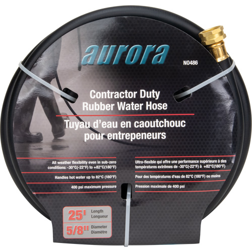 Tuyau en caoutchouc de calibre entrepreneur, Caoutchouc, 5/8" dia x 25' Groupe Generik