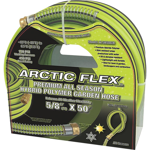 Premium Hybrid Polymer Garden Hose, PVC/Rubber, 5/8" dia. x 50' Groupe Generik