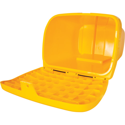 Salt & Sand Storage Bins, With Hasp, 21" x 27" x 26", 4.24 cu. ft., Yellow Groupe Generik