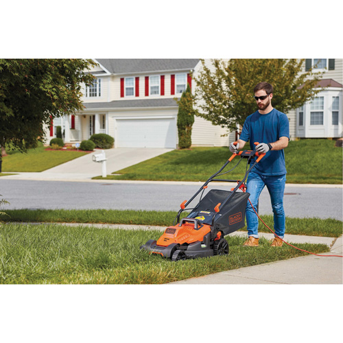 Lawn Mower with Comfort Grip Handle, Push Walk-Behind, Electric, 15" Cutting Width Groupe Generik