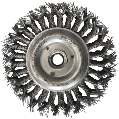 Wire Wheel Brushes, 6" Dia., 0.014" Fill, 5/8"-11 Arbor, Steel Groupe Generik