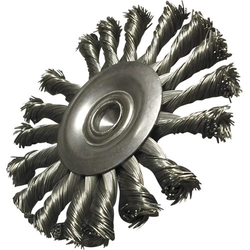 Circular Knotted Wire End Brushes, 3-1/2" Dia., 0.014" Wire Dia., 1/4" Shank Groupe Generik