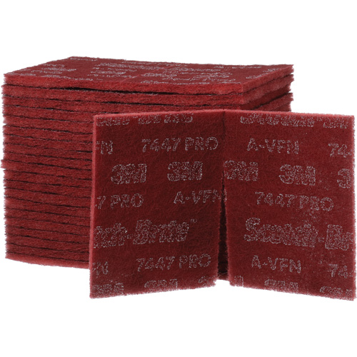 Tampons manuels Scotch-Brite 7447, Oxyde d'aluminium, 9" x 6", Grain Tr&egrave;s fin Groupe Generik