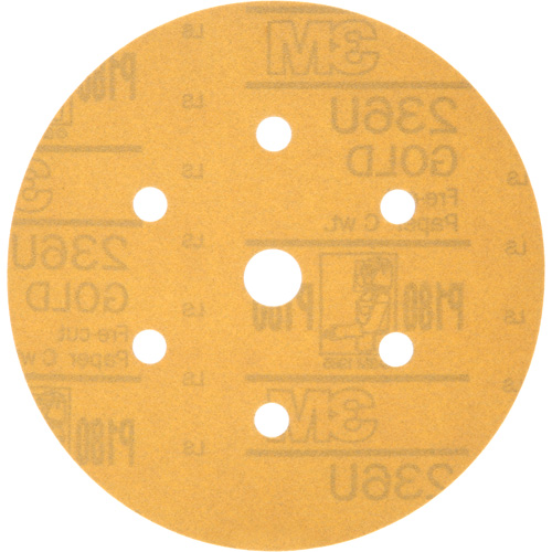Disque de ponçage antipoussi&egrave;re Hookit, dia 6", Grain P180, Oxyde d'aluminium, Poids C Groupe Generik