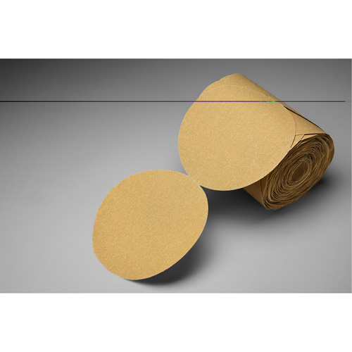 Disque abrasif dor&eacute; en rouleau de papier Stikit, 6" dia., Grain P150, Oxyde d'aluminium Groupe Generik