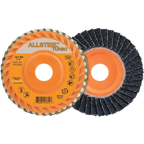 Disque &agrave; lamelles Turbo ALLSTEEL, 4-1/2" x 5/8"-11, Grain 40, Alumine de zirconium Groupe Generik