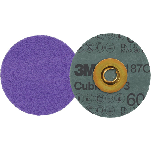 Disque en fibre Roloc Cubitron 3, 3" dia., Grain 60+, C&eacute;ramique Groupe Generik