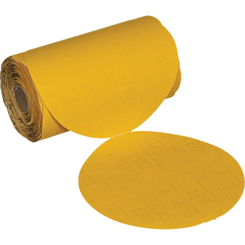 Disque abrasif dor&eacute; en rouleau Stikit 09314, 6" dia., Grain 180, Oxyde d'aluminium Groupe Generik