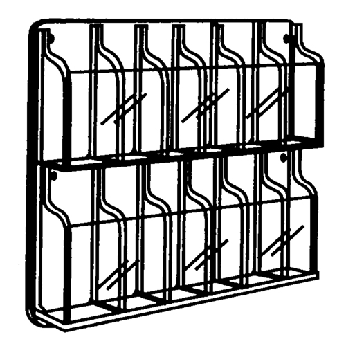 Literature Displays, Wall Mount, 9 Slots, Plastic, 30" W x 2" D x 36-7/8" H Groupe Generik