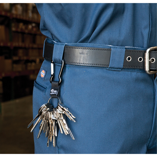 Split Ring Key Holder, Zinc Alloy Metal, 4-1/2" Cable, Carabiner Attachment Groupe Generik
