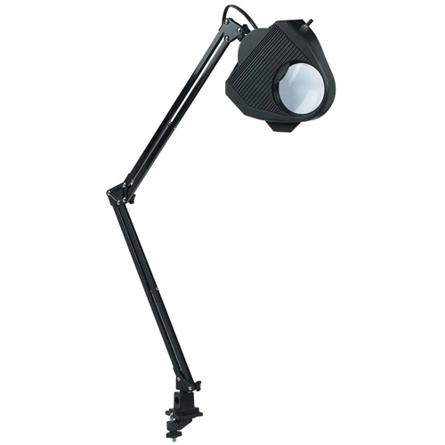 Magnifying Task Light, 60 W, Fluorescent/Incandescent/LED, Clamp, 40" Neck, Black Groupe Generik