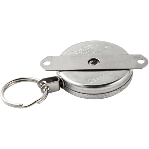 Self Retracting Key Chains, Chrome, 48" Cable, Mounting Bracket Attachment Groupe Generik