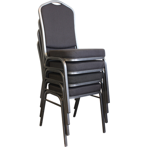 Chaises empilables, Tissu, Hauteur 37", Capacit&eacute; 275 lb, Noir Groupe Generik