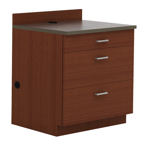 Armoire modulaire de base, 3 tiroirs, 36" la x 25" p x 39" h, Acajou Groupe Generik