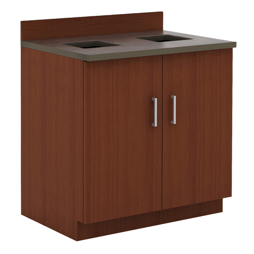 Modular Base Cabinet, Melamine, 39" H x 36" W x 25" D, Mahogany Groupe Generik