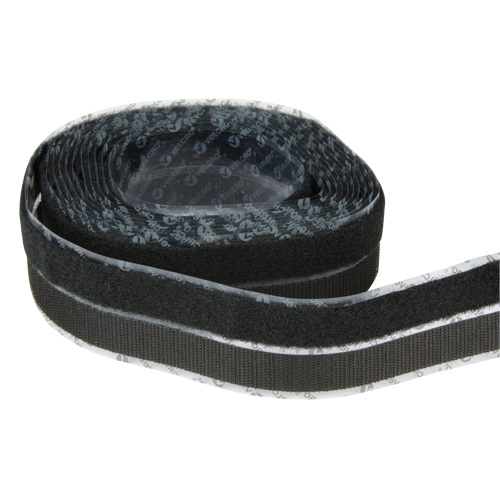 Attache, Boucle et crochet, 15' x 3/4", Adh&eacute;sif, Noir Groupe Generik