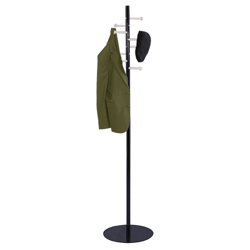Nail Head Coat Rack, 67" H, Black, 8 Hook(s) Groupe Generik