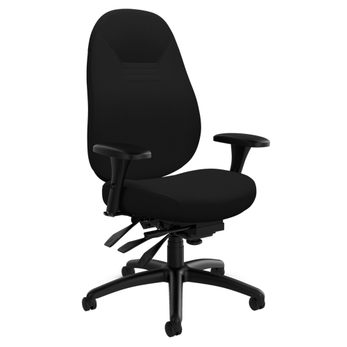 Chaise confortable &agrave; dos moyen, Polyester, Noir, Capacit&eacute; 300 lb Groupe Generik