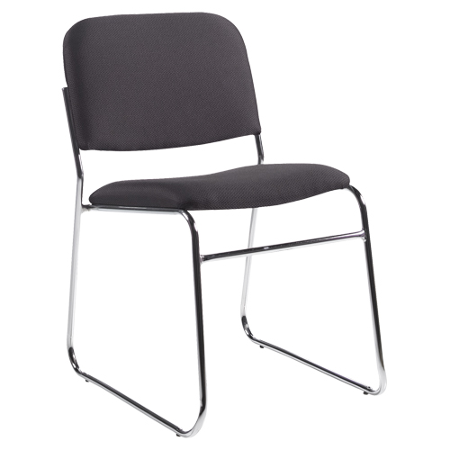 Armless Chair, Fabric, 30" High, 200 lbs. Capacity, Black Groupe Generik