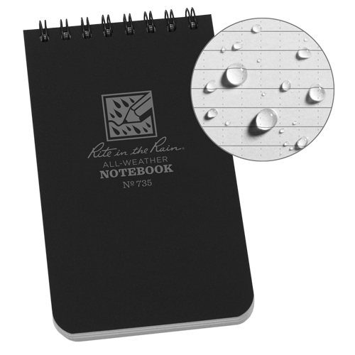 Pocket Top-Spiral Notebook, Soft Cover, Black, 100 Pages, 3" W x 5" L Groupe Generik