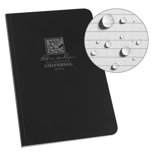 Field-Flex Bound Book, Soft Cover, Black, 128 Pages, 4-5/8" W x 7-1/4" L Groupe Generik