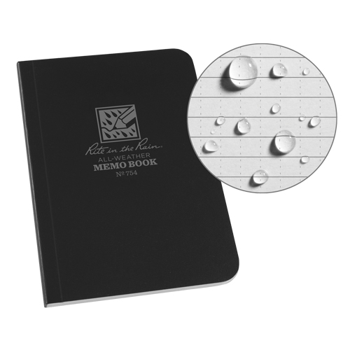 Memo Book, Soft Cover, Black, 112 Pages, 3-1/2" W x 5" L Groupe Generik