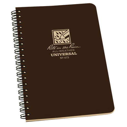 Side-Spiral Notebook, Soft Cover, Brown, 64 Pages, 4-5/8" W x 7" L Groupe Generik