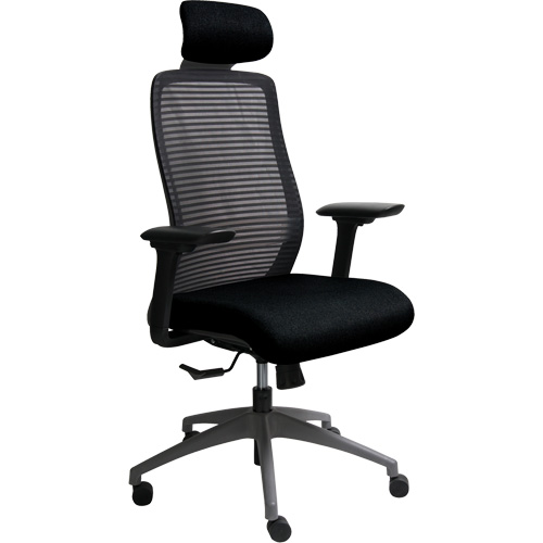 Era Series Adjustable Office Chair with Headrest, Fabric/Mesh, Black, 275 lbs. Capacity Groupe Generik