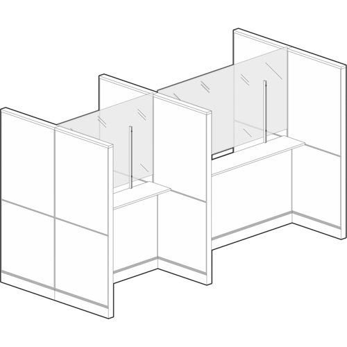Vitre hygi&eacute;nique &agrave; fixation par pince, 36" la x 36" h Groupe Generik
