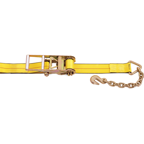 Ratchet Straps, Chain Anchor, 3" W x 30' L, 5400 lbs. (2450 kg) Working Load Limit Groupe Generik