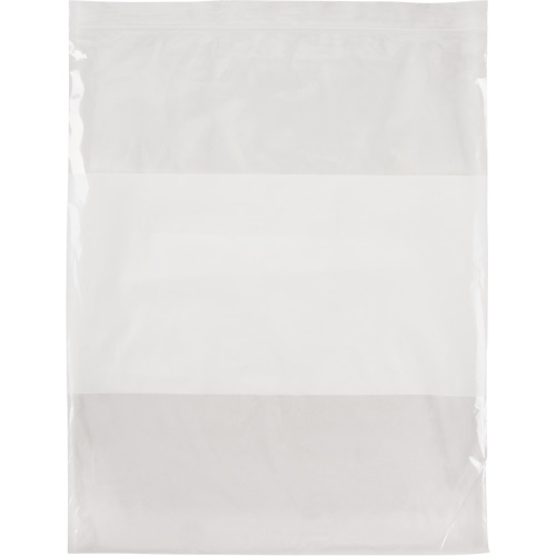 Sacs en poly avec espace inscriptible blanc, Refermable, 15" x 12", 2 mils Groupe Generik