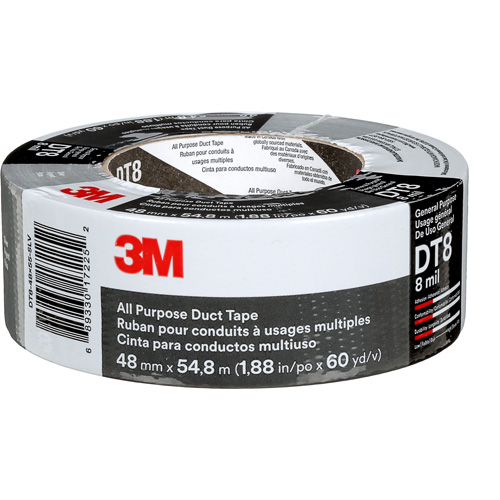 Ruban adh&eacute;sif tout usage DT8, 8 mils, Argent, 48 mm (2") x 55 m (180') Groupe Generik
