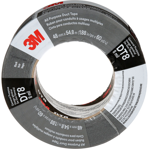 Ruban adh&eacute;sif tout usage DT8, 8 mils, Noir, 48 mm (2") x 55 m (180') Groupe Generik
